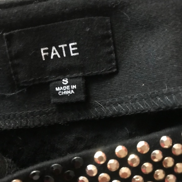 FATE Embellished Black Gold Silver Mini Skirt Sz S - Picture 5 of 6
